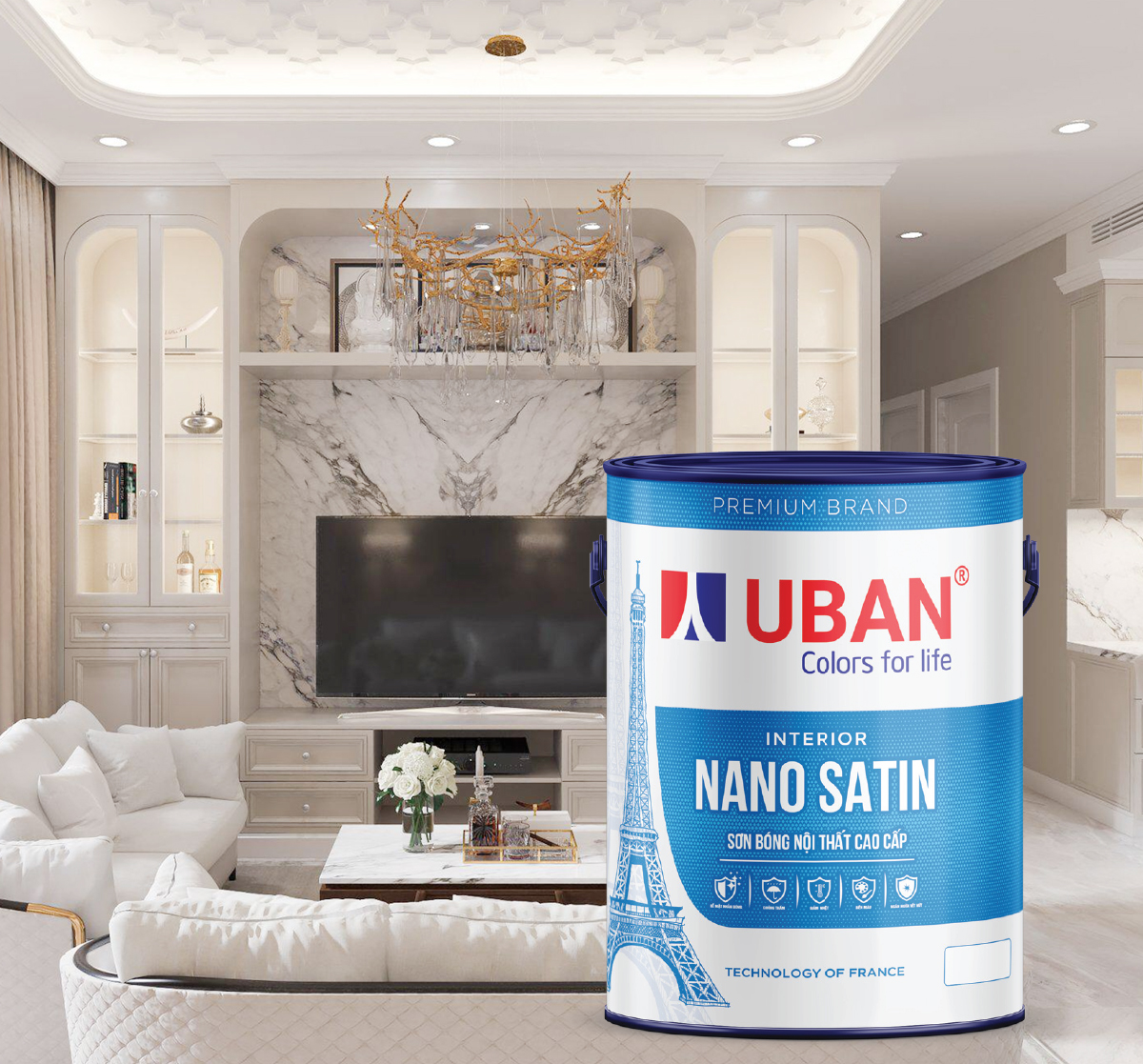 Sơn bóng nội thất cao cấp - Nano Satin